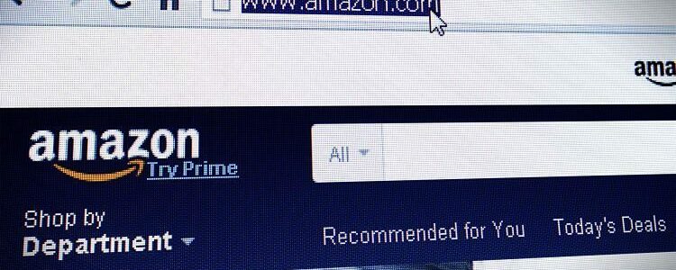 Shopping – Amazon.com homepage on the screen